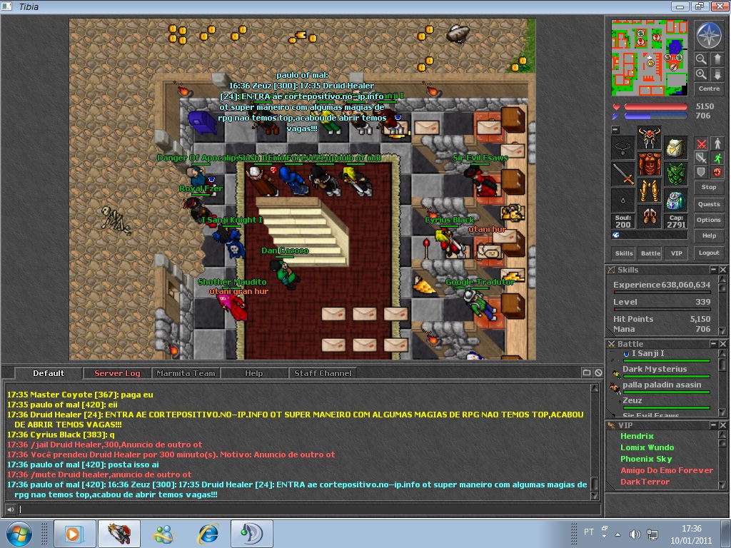 divulgando otro server - Informações confidenciais - TibiaRPGBrasil Forum