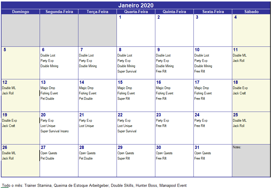 Cronograma de eventos no Discord (23-27) de janeiro